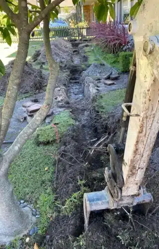 Excavation - to install drainage