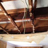 Burst flexi caused ceiling to collapse